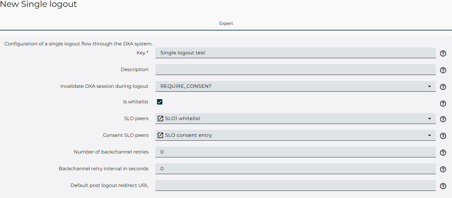 Single logout configuration for selective logout with consent