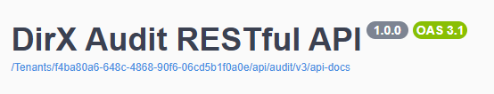 DirX Audit RESTful API