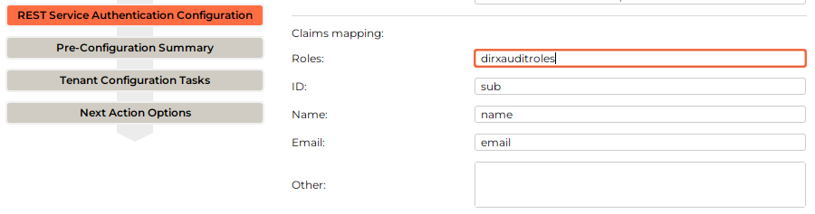 Custom configuration of claim name holding roles