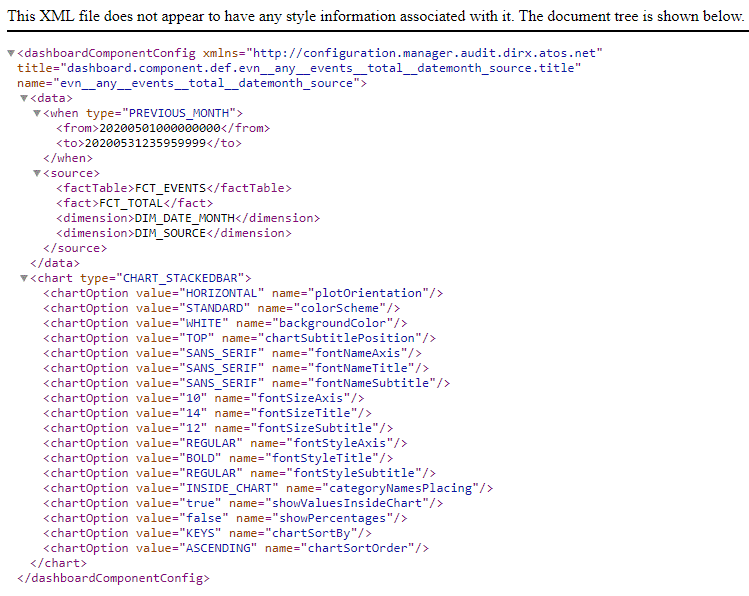 Exported Component Settings in XML