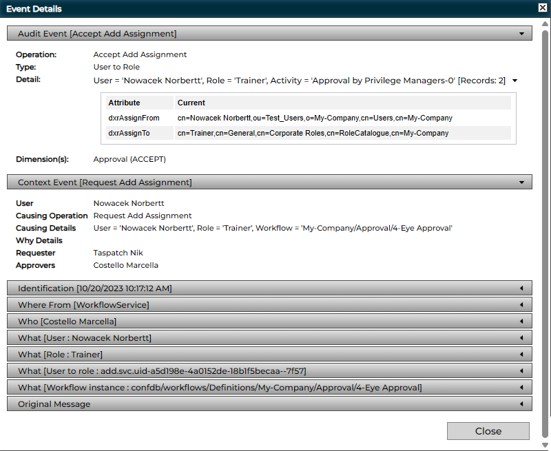 Event Detail Summary