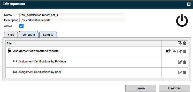 Reports View - Edit Report Set