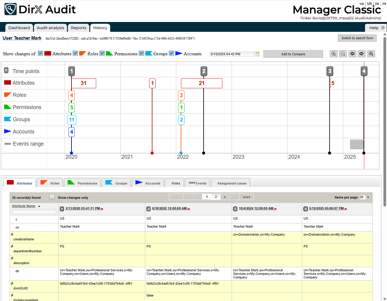 History View - Details Page