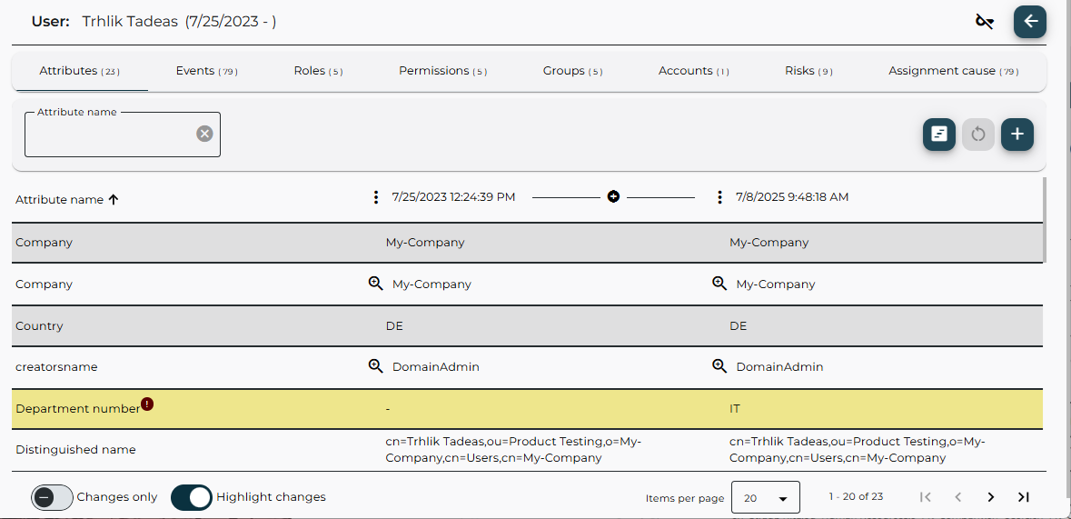 History – Details Page