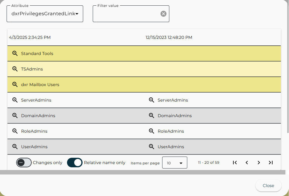 History – Multivalue Attributes Details
