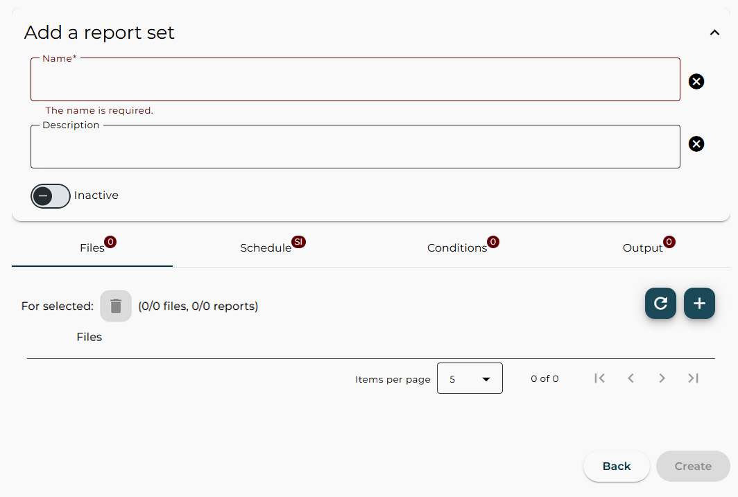 Reports – Add a report set