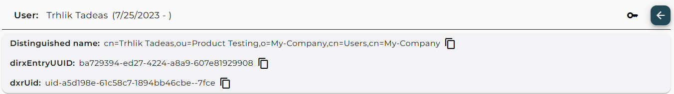 History – Details Page Header Area