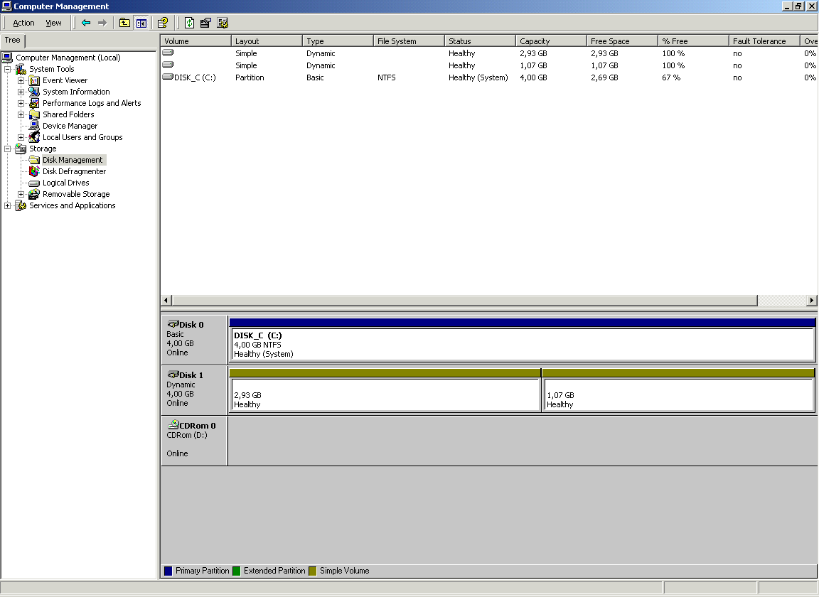 Disk Management Window