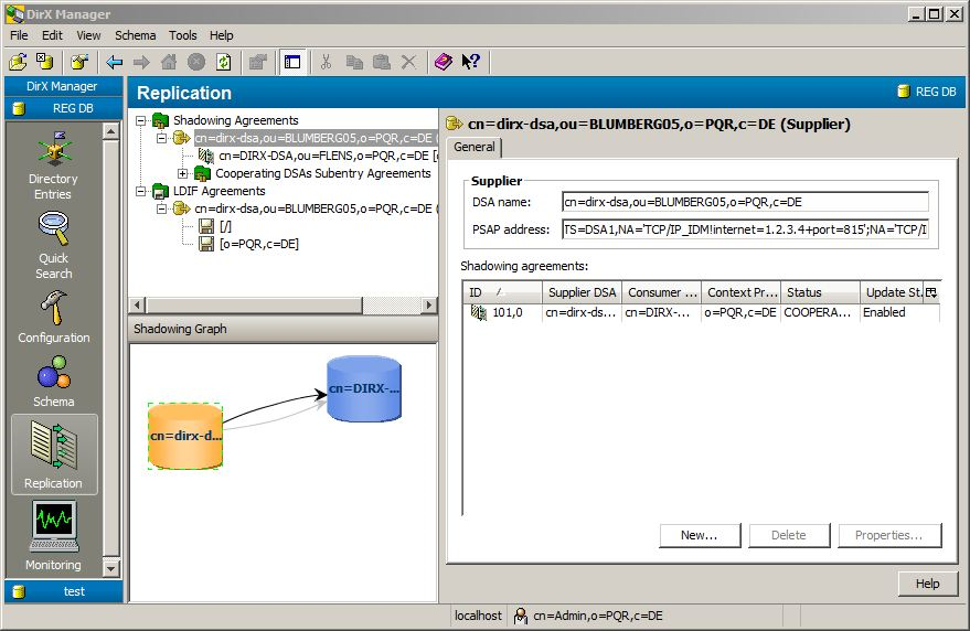 DirX Directory Manager Replication View