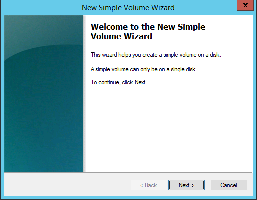 New Simple Volume Wizard