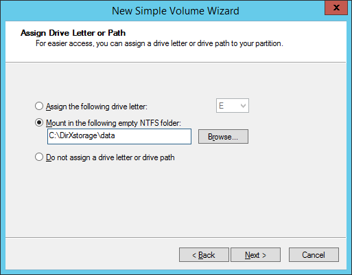 Assign Drive Letter or Path Dialog