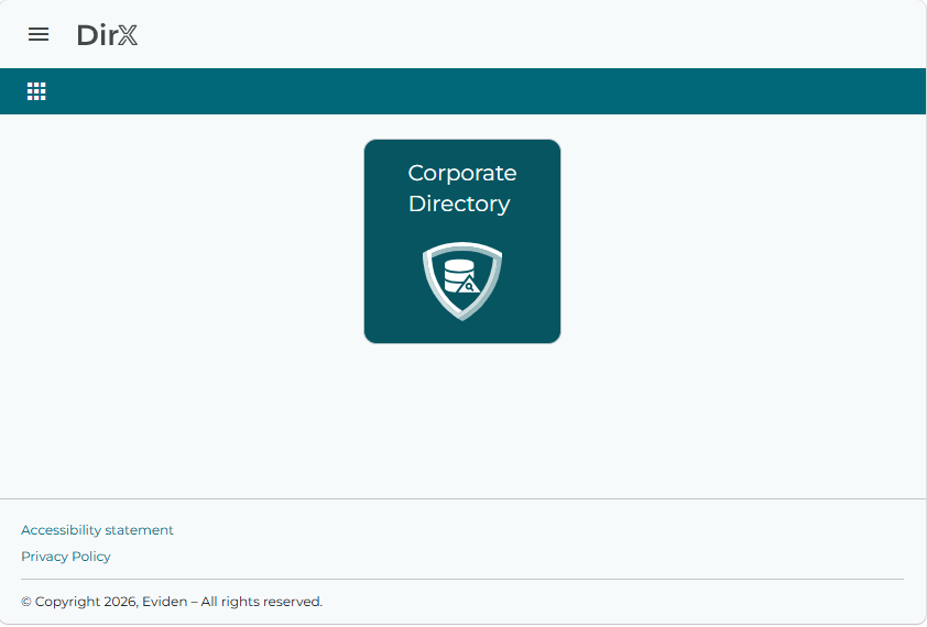 Application home page