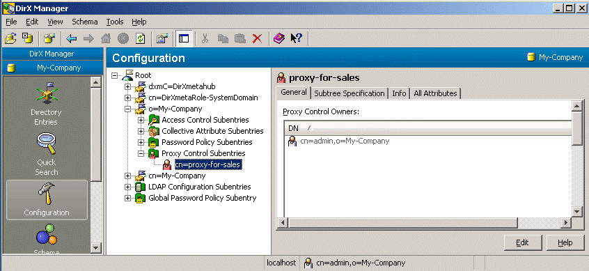 Illustrates the configuration of the proxy control owner in the example above. The Proxy Control Owners are displayed in the General Tab.