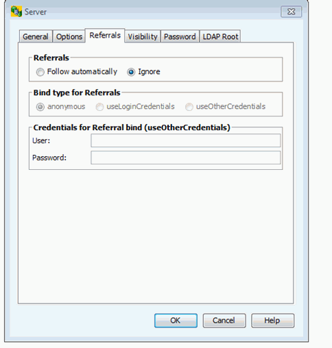 Displays the the following values: Referrals: Ignore