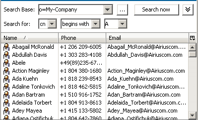 After clicking the fade out button all parts of the border pane become visible. The fields for specifying the search base appears above the attribute value assertion fields. You can enter the search base directly