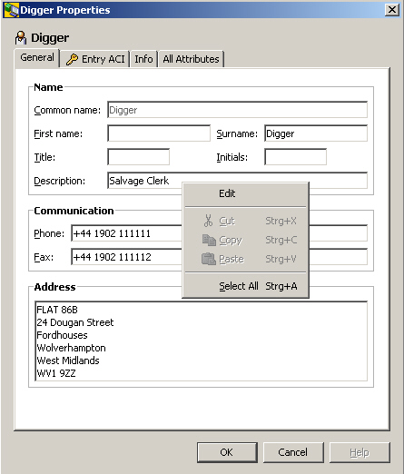 Displays Digger’s Name