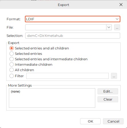 dialog export
