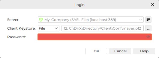 dialog login pkcs file