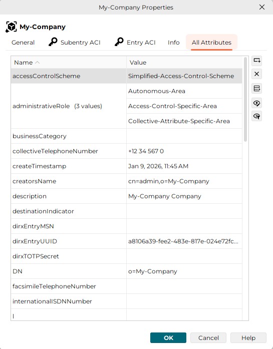 dialog properties tab all properties multivalue
