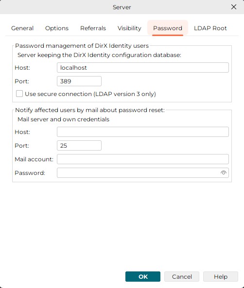 dialog server tab password