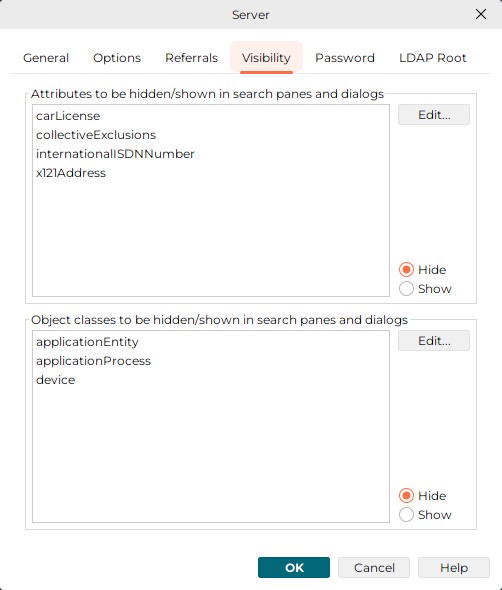 dialog server tab visibility