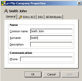 The title of the dialog box displays the parent