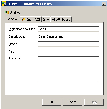 The title of the dialog box displays the parent