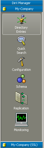 Displays the view grous DirX Manager