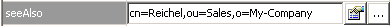The DN syntax editor provides a field where you can enter a distinguished name
