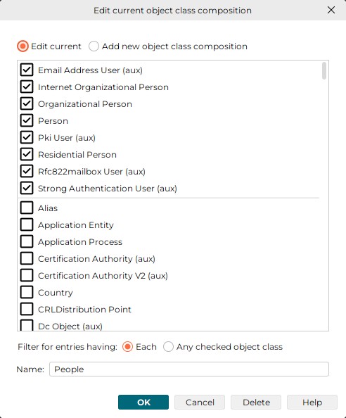 ldap dialog edit current object class composition