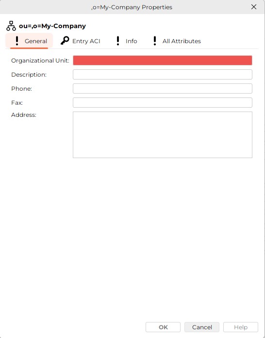 The title of the dialog box displays the parent