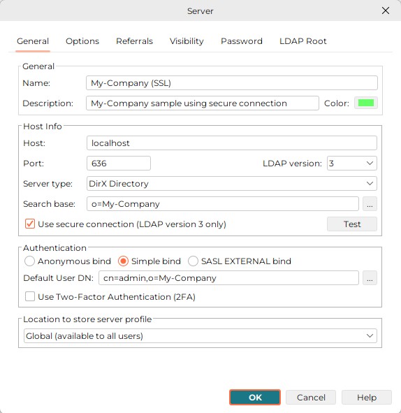 The Server Properties General Tab contains the sections General