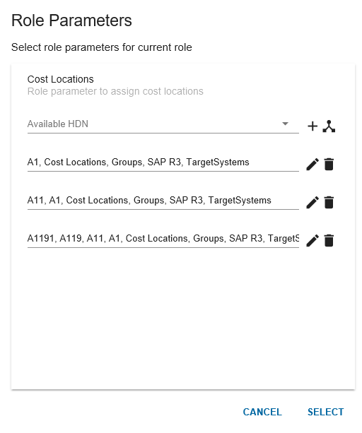 HDN Role Parameter Edit
