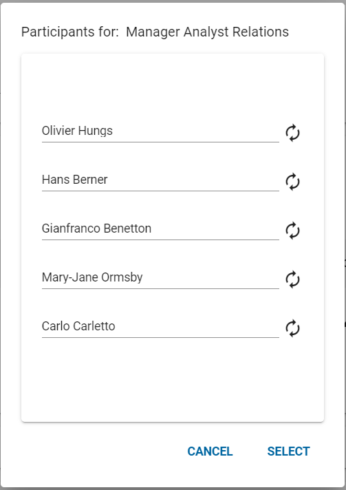 Change Current Participants