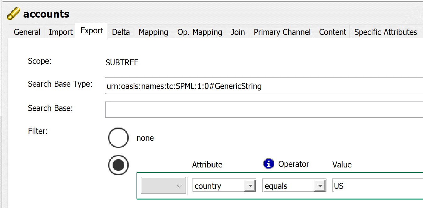 Setting a Filter for an Azure AD Object in DirX Identity Manager
