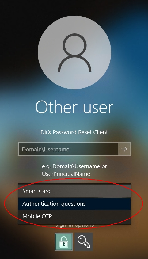 Drop-down for Login options