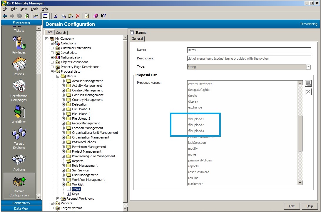 Menu Items Proposal List