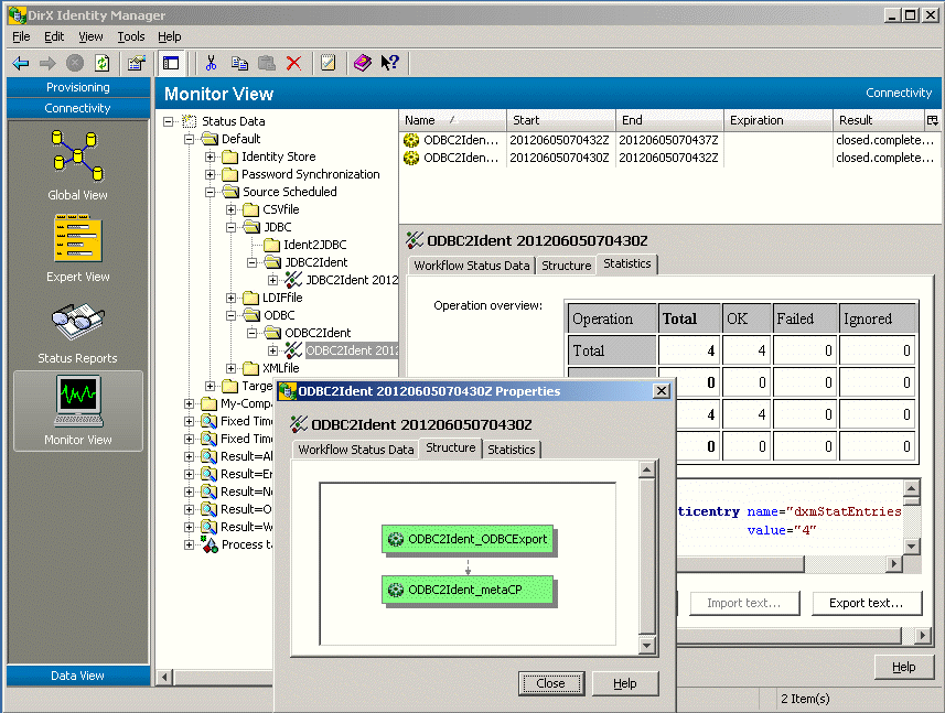 DirX Identity Manager Monitor View