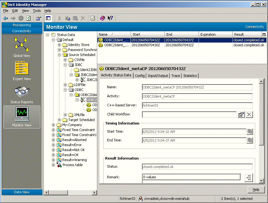 Monitor View - List Pane