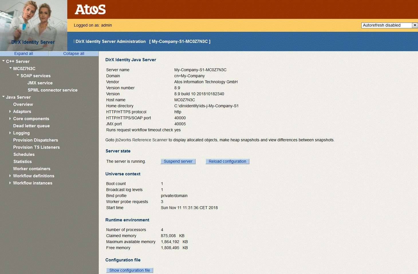 Web Admin Page Layout