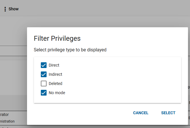 Filter Options Dialog