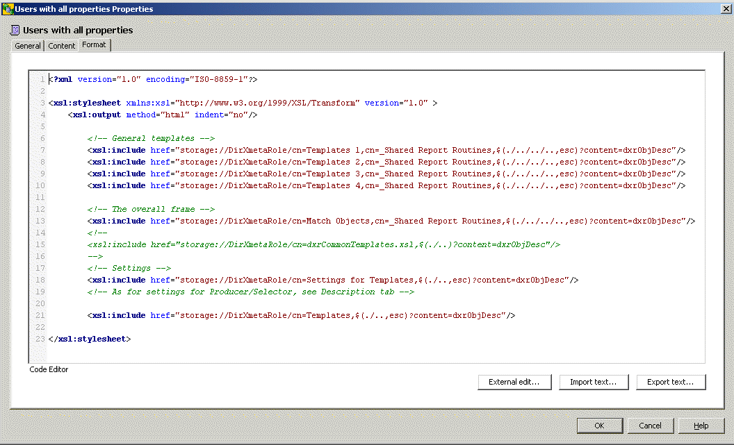 Example Format Definition