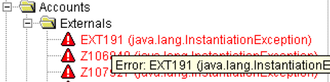 Error: EXR191 (java.lang.InstantiationException)