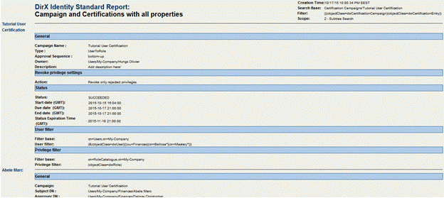 Certification Campaign Report