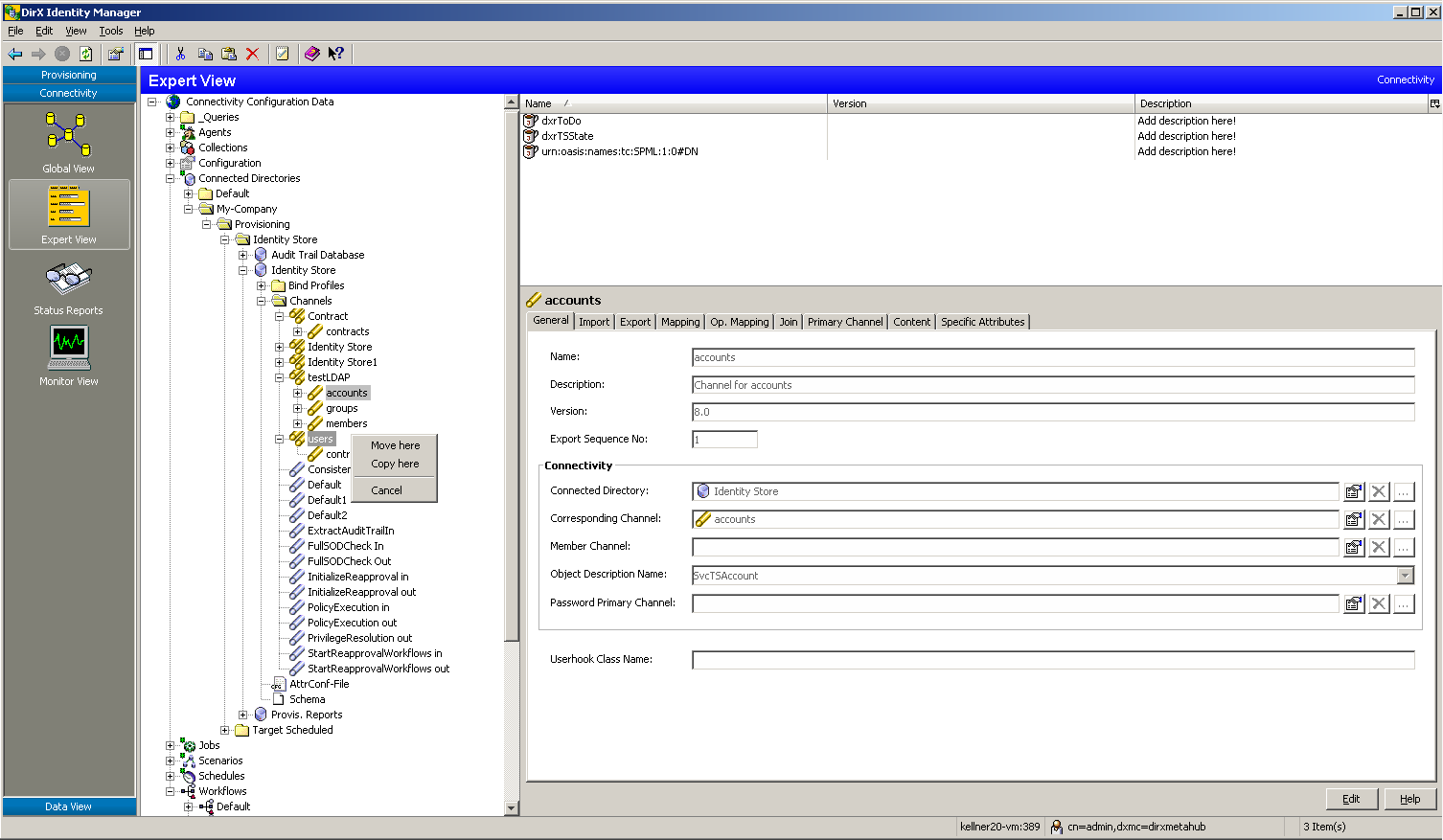 Copying the Accounts Channels