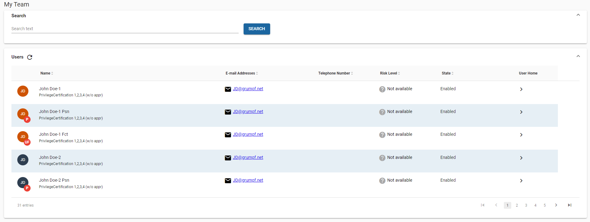 My Team Page