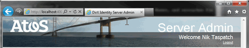 Server Admin Main Page Header