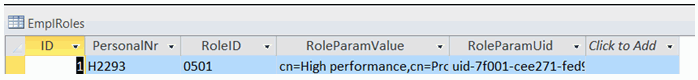 Relational Database User Import Workflow EmplRoles Table