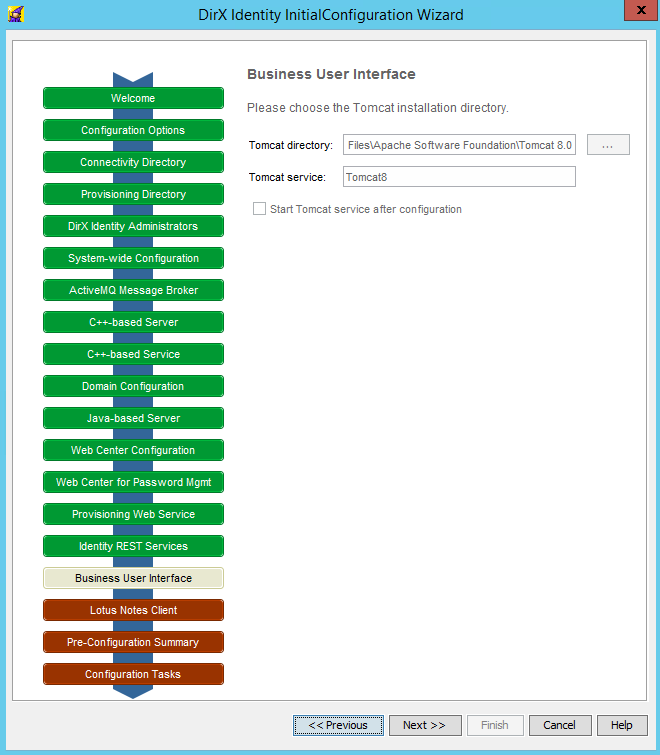 Configuration Wizard – Business User Interface Configurations