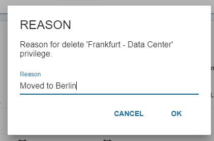 Reason Dialog
